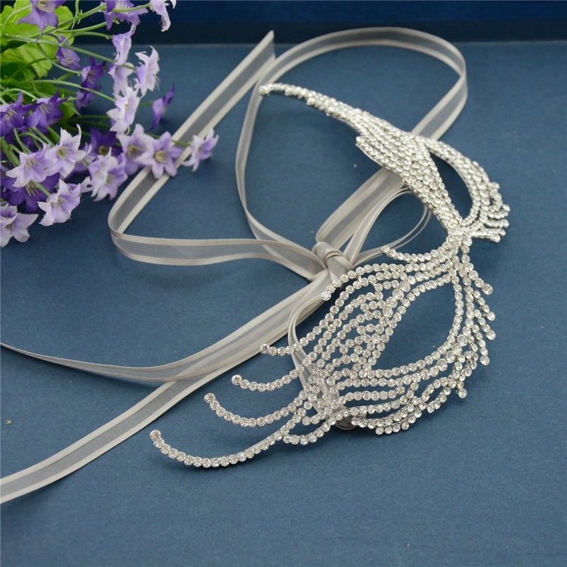 Xiwstar Princess Queen Metal Rhinestone Venetian Pretty Party Evening Prom Masquerade Mask - Image 4